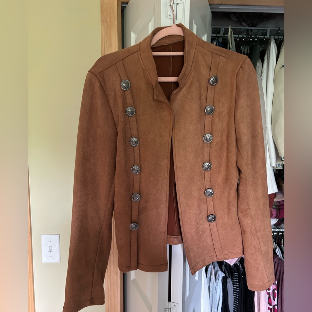 Women's Tan Jacket with Button Details